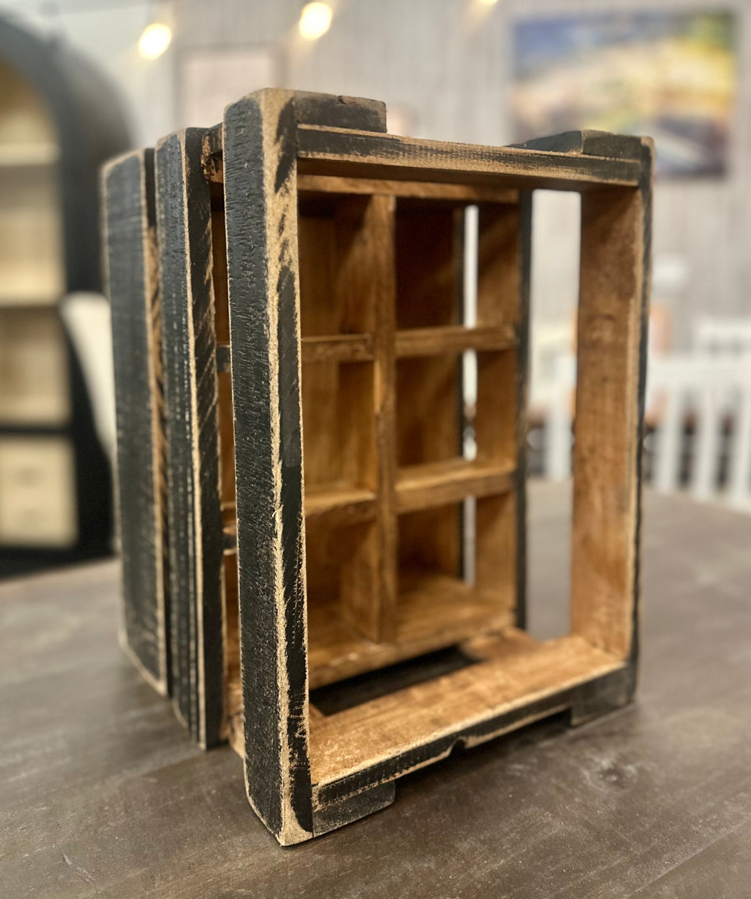 Black Wood 6-Bottle Crate
