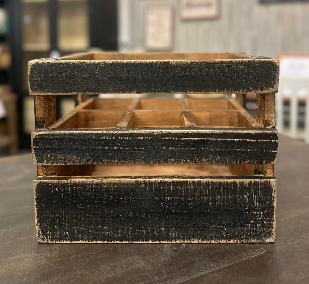 Black Wood 6-Bottle Crate