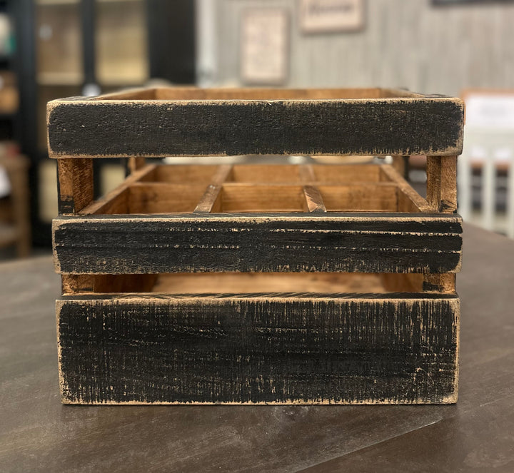 Black Wood 6-Bottle Crate