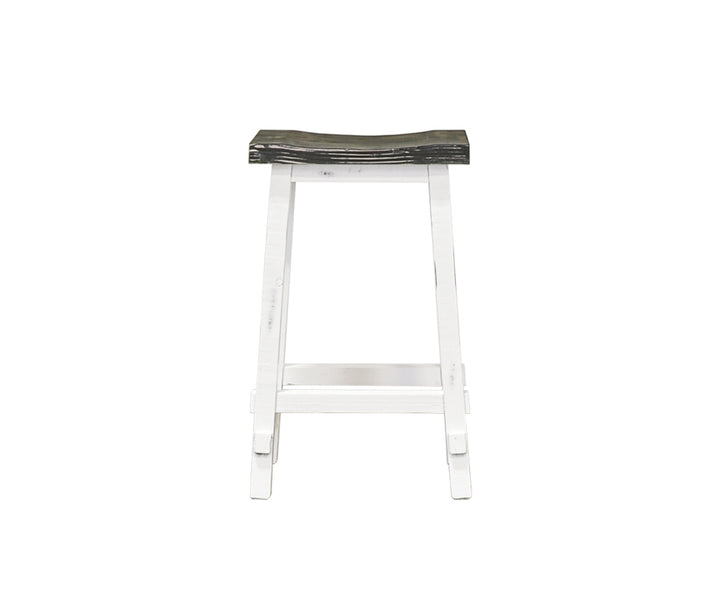 White & Gray Saddle Barstool