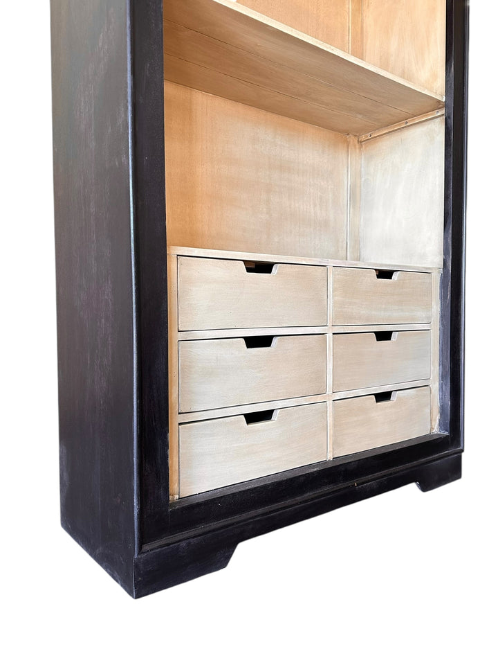 Isabella Black Large Arched Bookcase