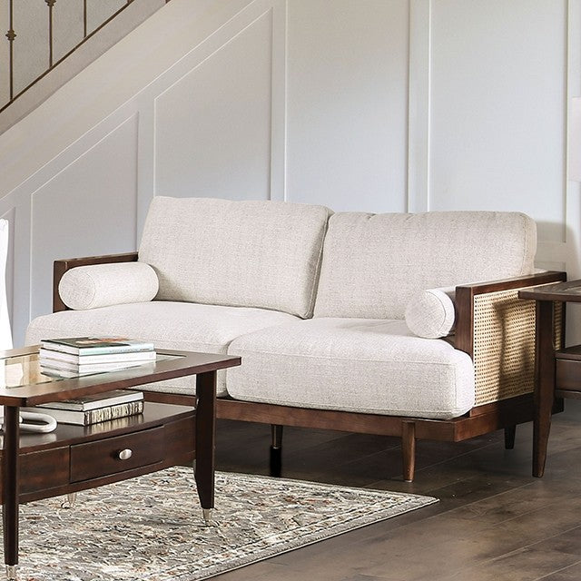 Maxwell Neutral & Walnut Loveseat