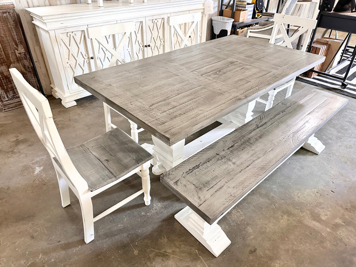 Aaron White & Gray 6 piece Table Set