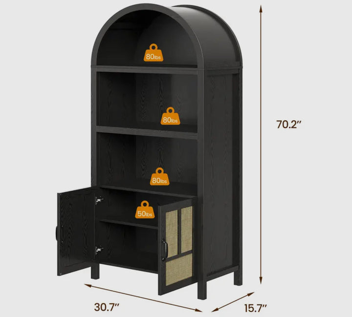 Savannah Black Arched Cabinet