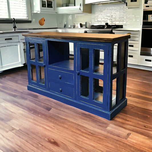 Tanner Blue Kitchen Island - Clearance