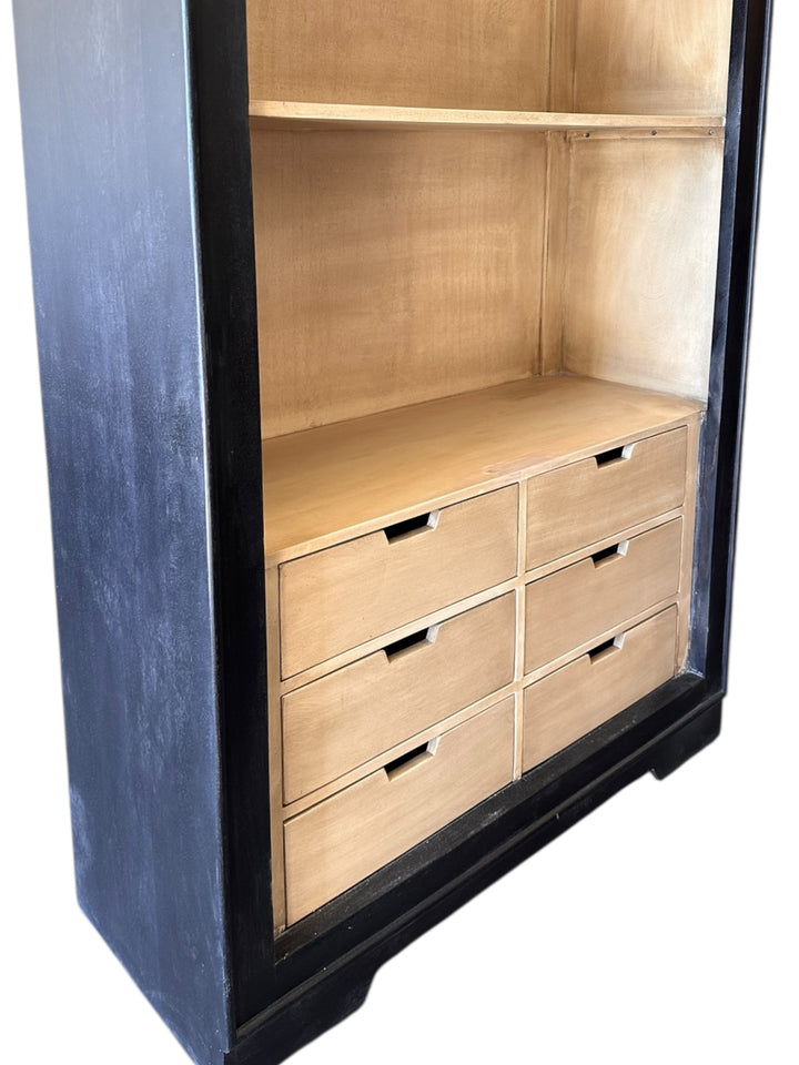 Isabella Black Large Arched Bookcase