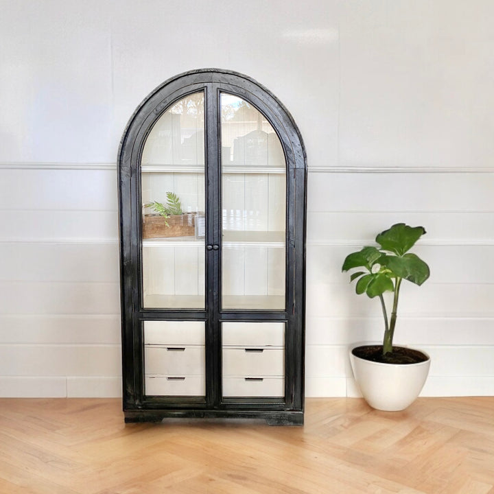 Carly Black & White Display Cabinet