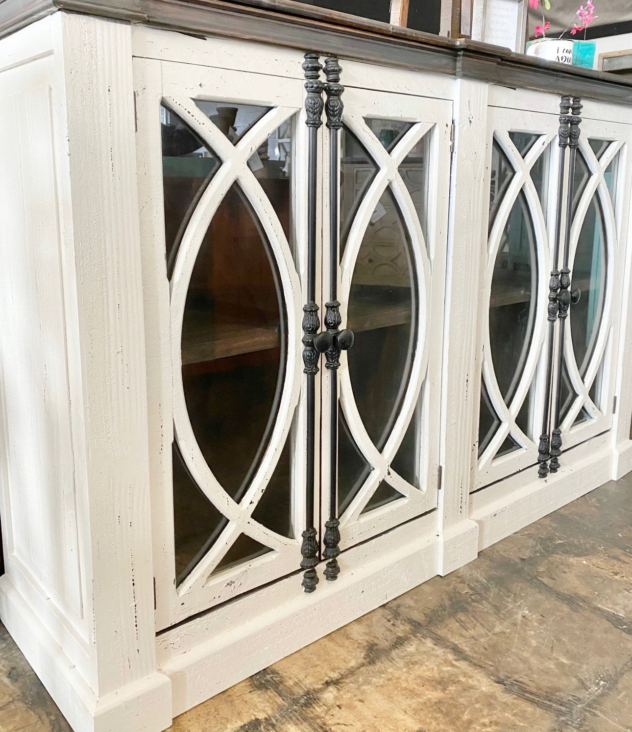 Cameo White & Tobacco Console Cabinet