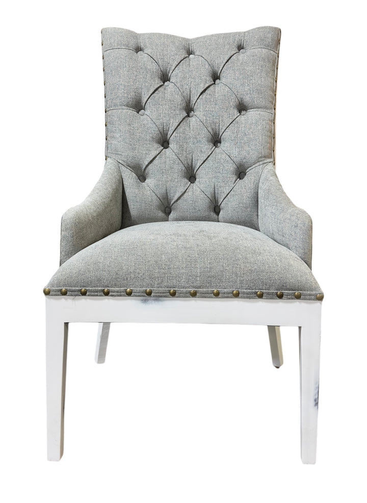 Rita White & Gray Captains Chair