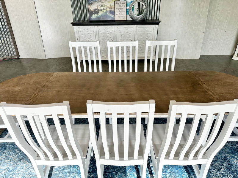Glenn White & Weathered 9 piece Dining Table set