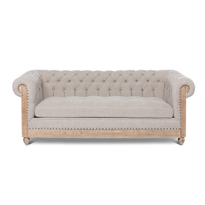 Soho Natural Linen Chesterfield Sofa