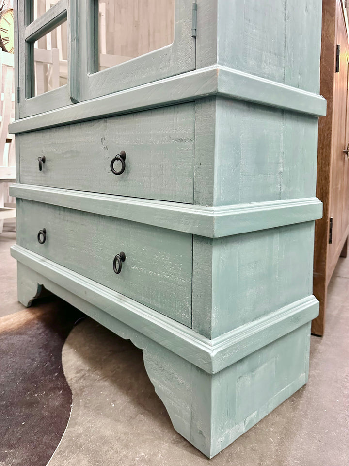 Kelly Ocean Blue Arch Display Cabinet