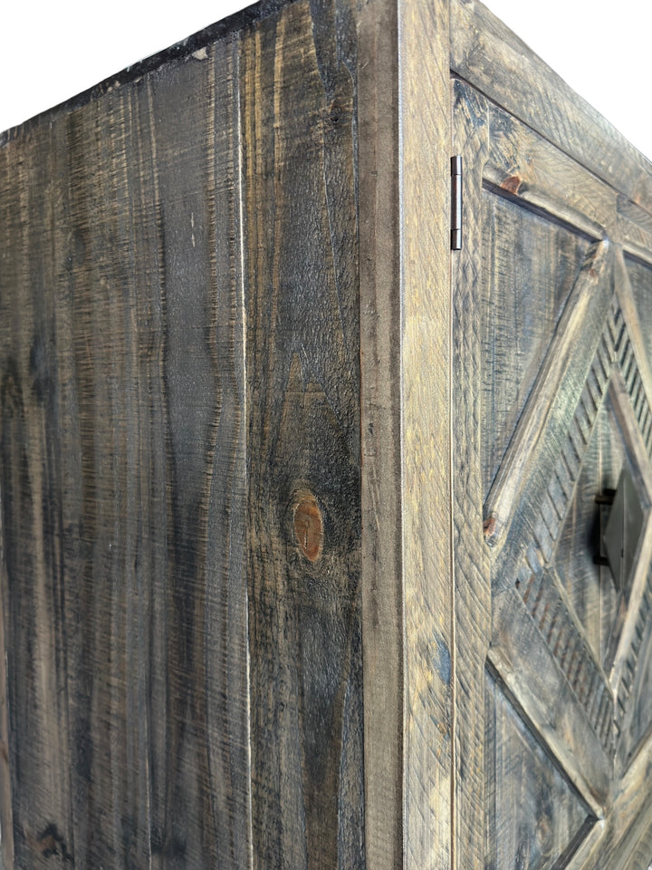 Gisele Weathered Barn Wood Console Cabinet