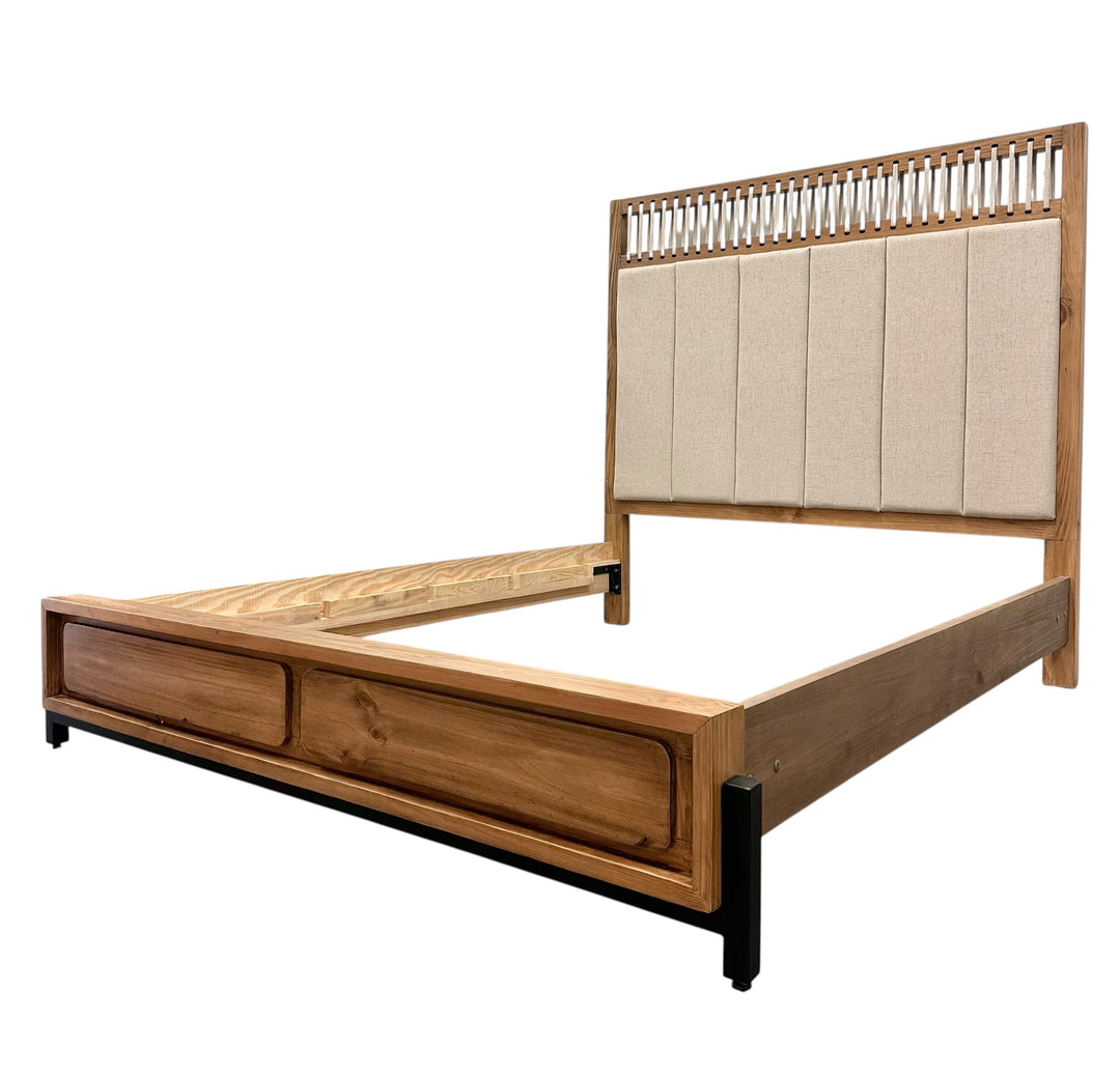 Bernard Upholstered & Wheat Brown Queen Bed