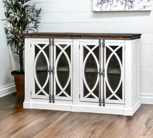 Cameo White & Tobacco Console Cabinet