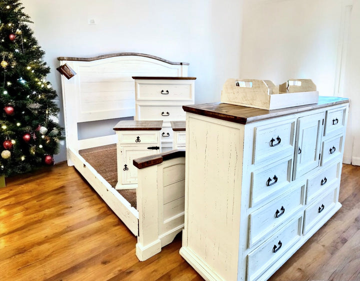 Slatted Chloe White Queen Large Bedroom Set