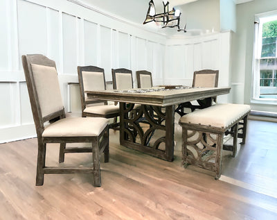 Ellie Weathered Gray 7 piece dining table set