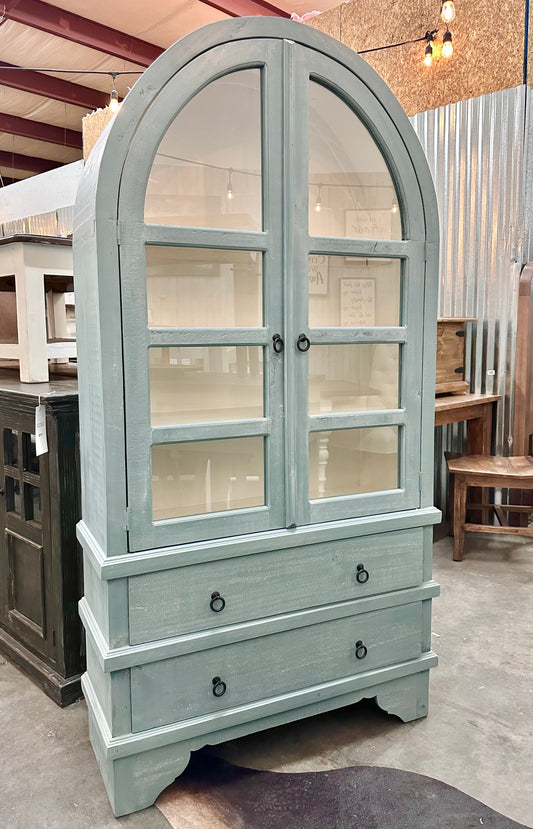 Kelly Ocean Blue Arch Display Cabinet