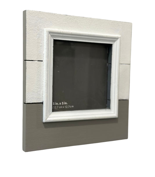 White & Taupe Photo Frame