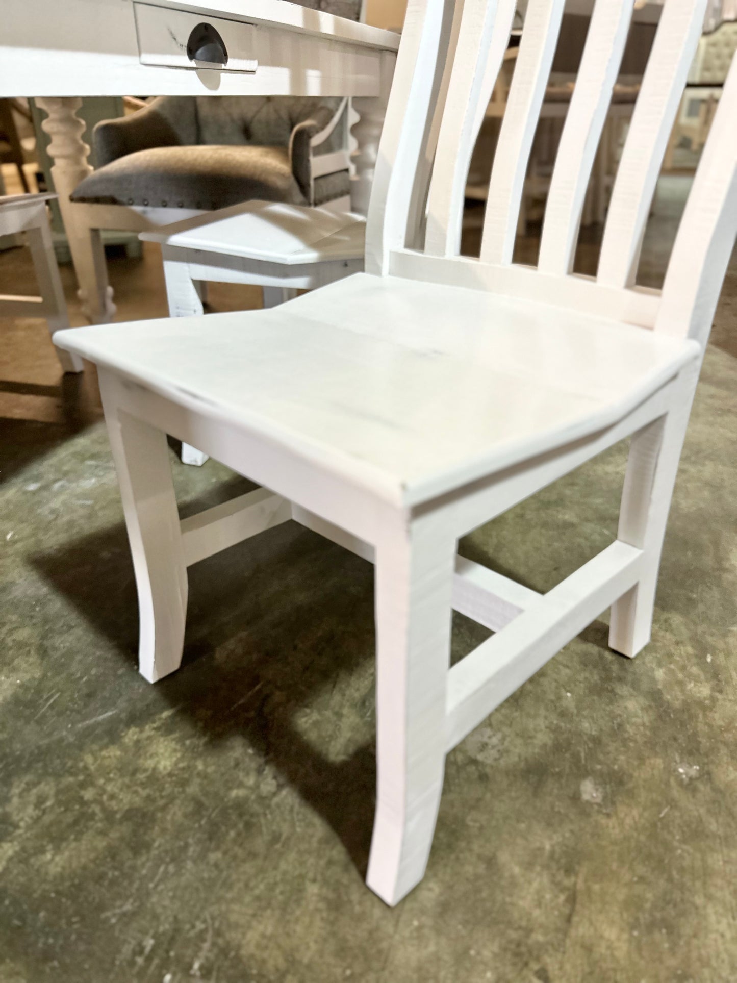 White Slat Back Chair