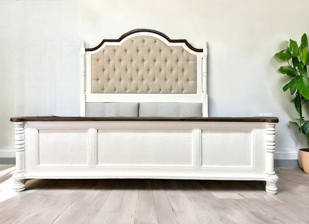 Rosa II White & Linen King Bed