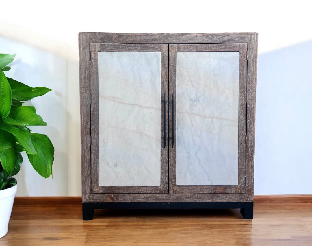 Reese Washed Wheat & Stone accent cabinet