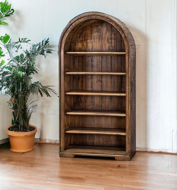 Carly II Tobacco Arched Bookcase