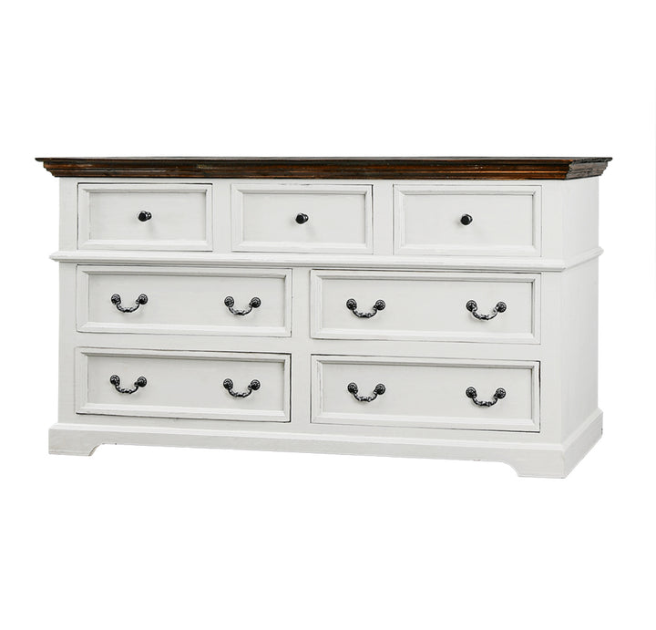 Rosa Distressed White Dresser