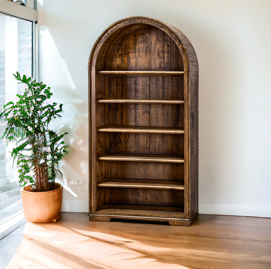 Carly II Tobacco Arched Bookcase