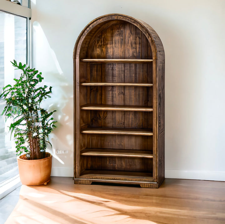 Carly II Tobacco Arched Bookcase