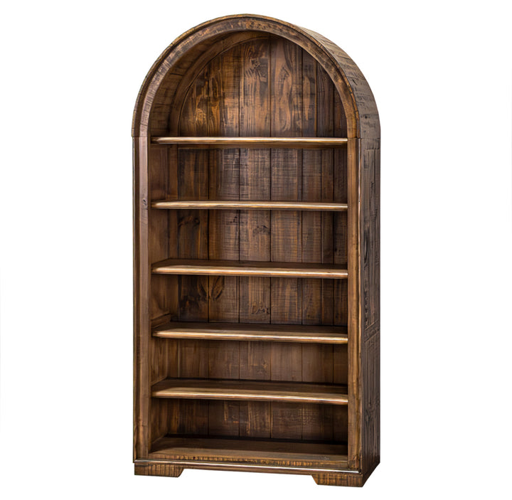 Carly II Tobacco Arched Bookcase