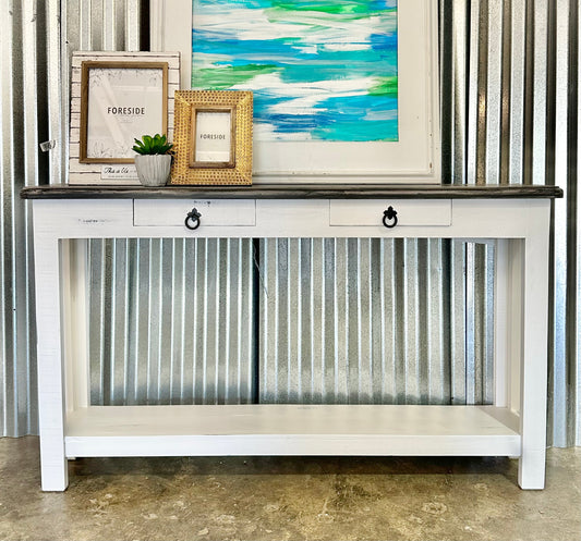 Chloe White Narrow Sofa Table