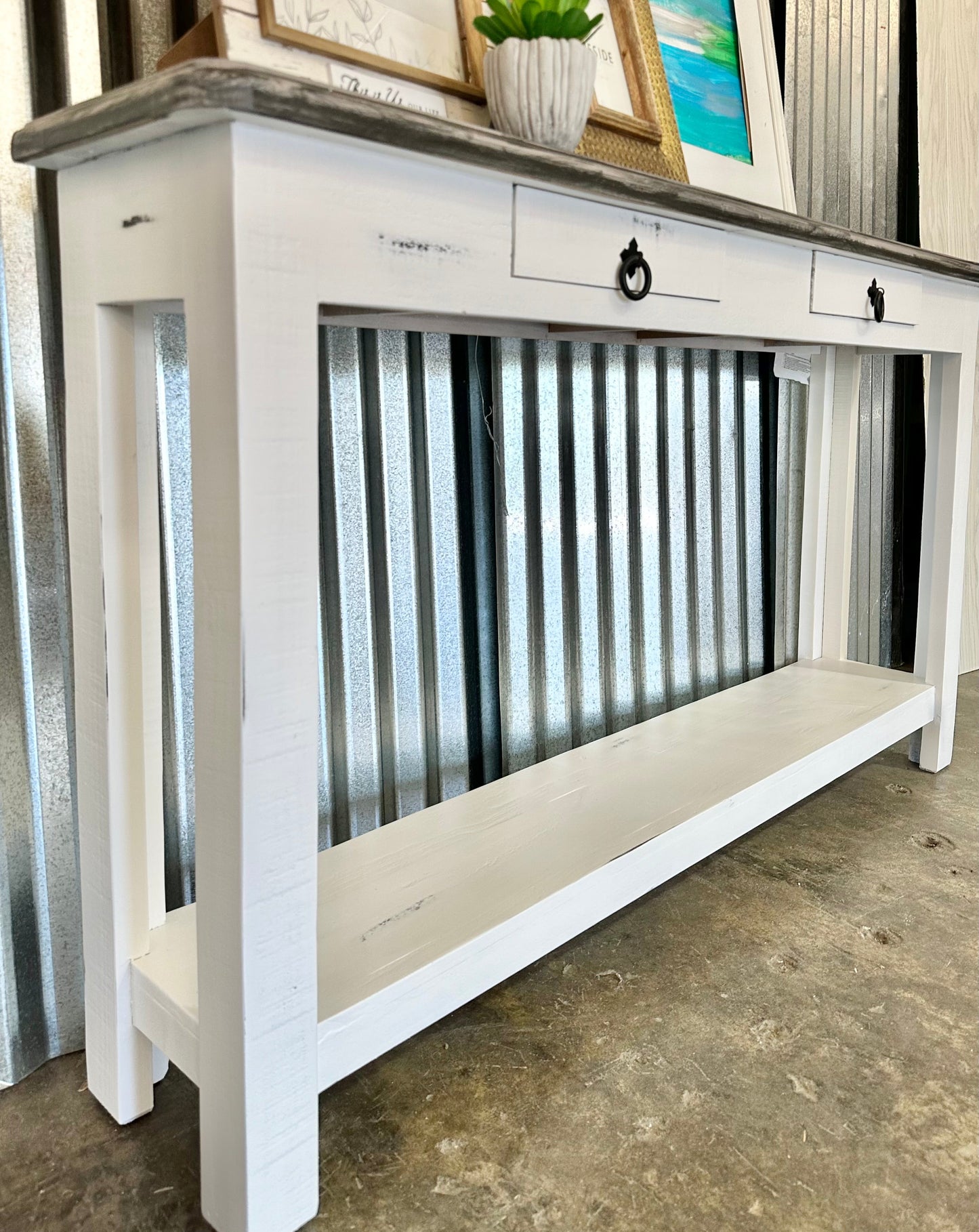 Chloe White Narrow Sofa Table