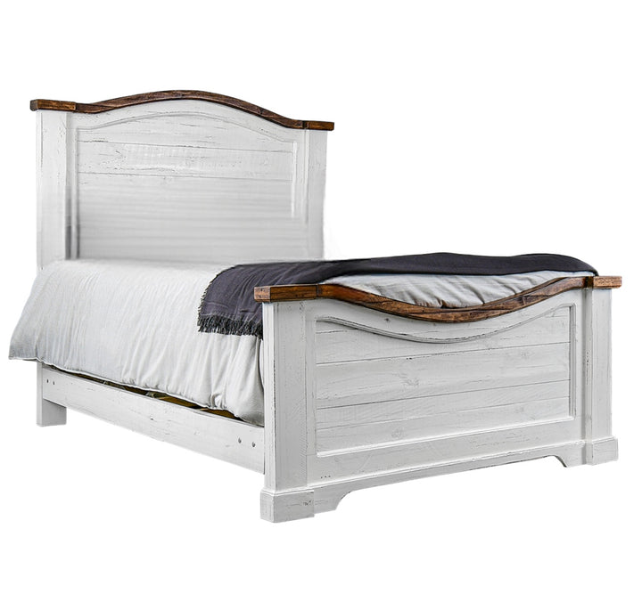 Rosa Distressed White Queen Bed