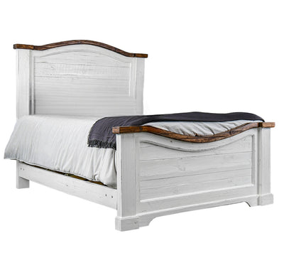 Rosa Distressed White King Bed