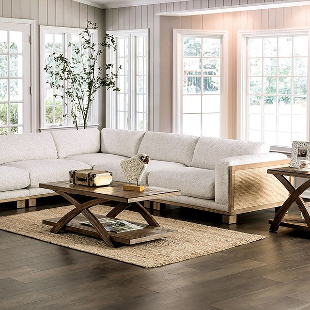 Micah Neutral & Oak Sectional