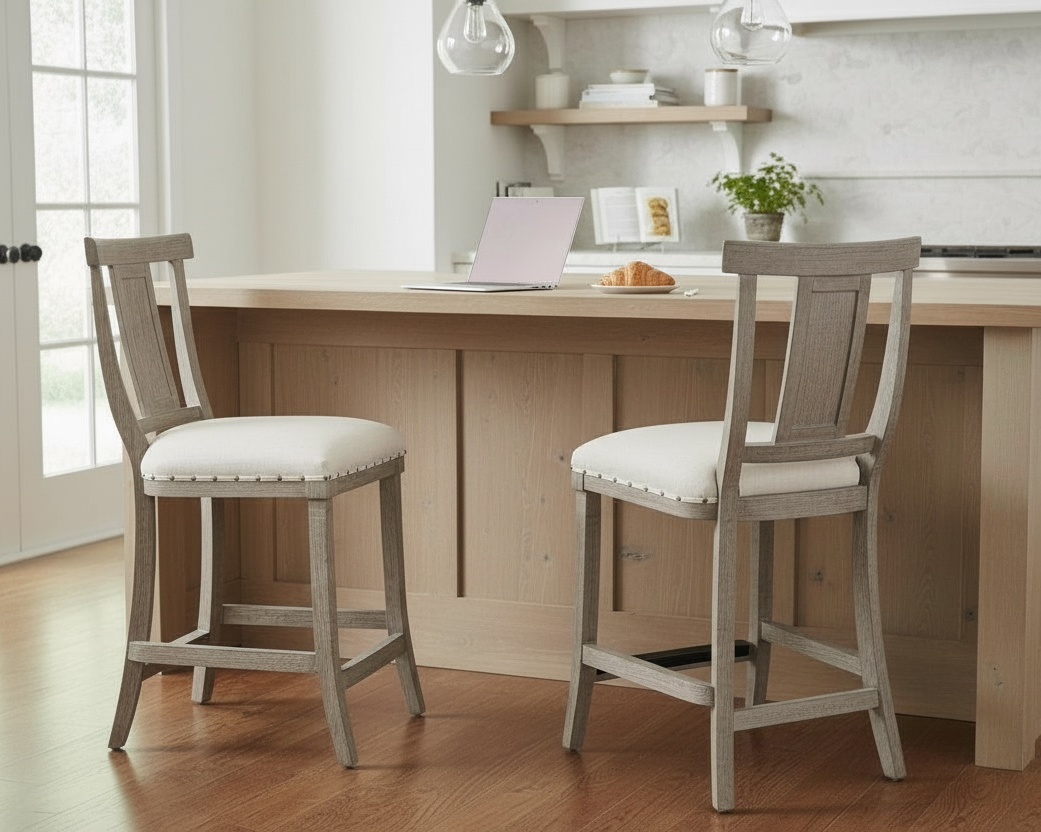Rita Gray Washed Counter Height Stools (pair of 2)