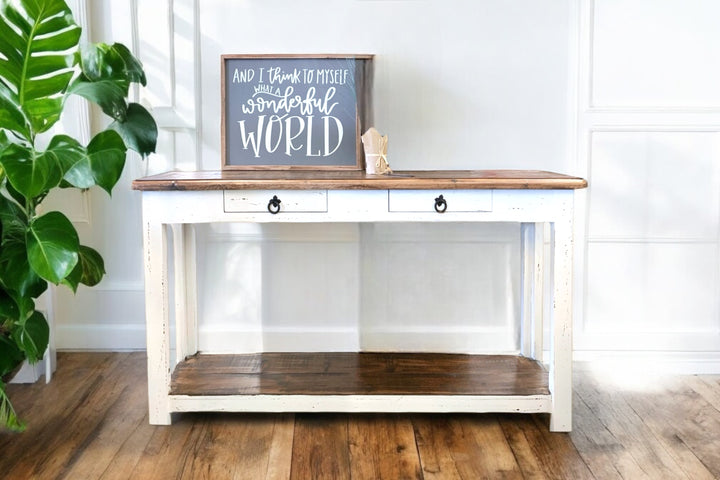 Chloe White Narrow Sofa Table