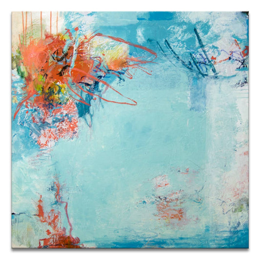 ‘Coral Anemone' Wrapped Canvas Wall Art