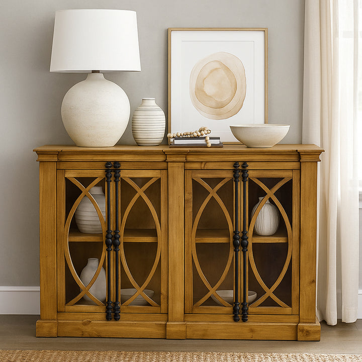 Cameo Honey Brown Console Cabinet
