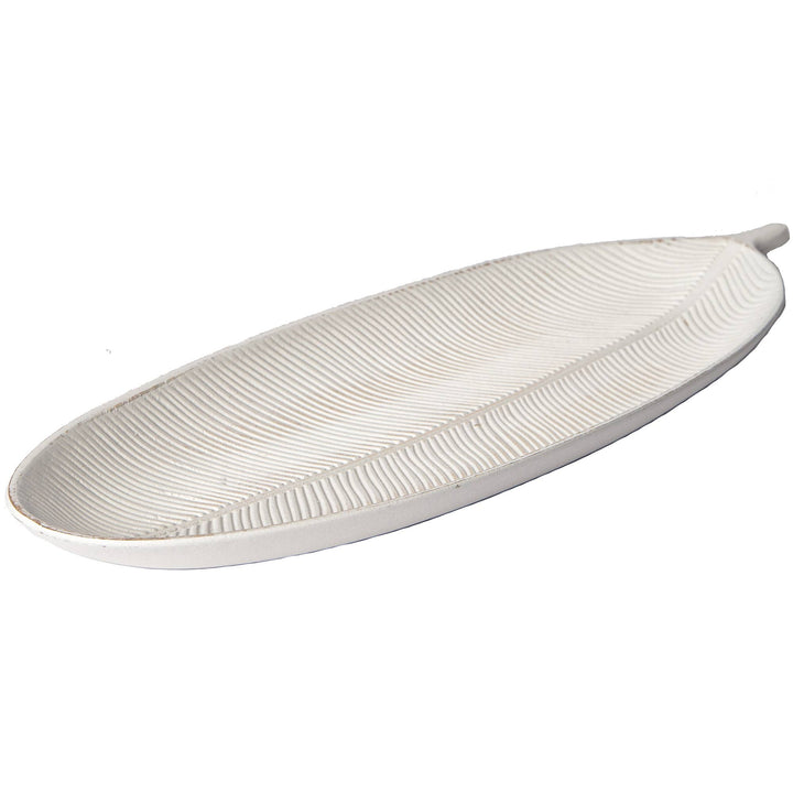 White Long Leaf Wood Tray