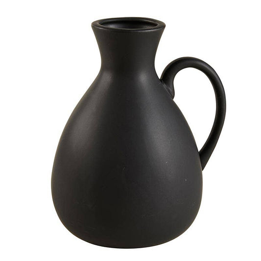 Black Ceramic Pitcher Vase