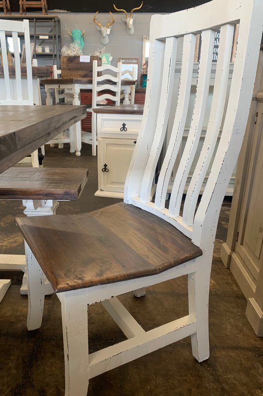 Banks White Slat Back Chair