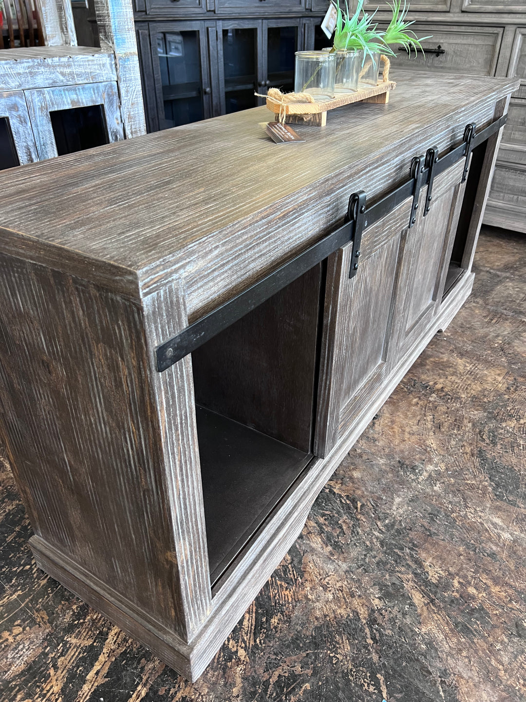 Huck Washed Gray TV Stand