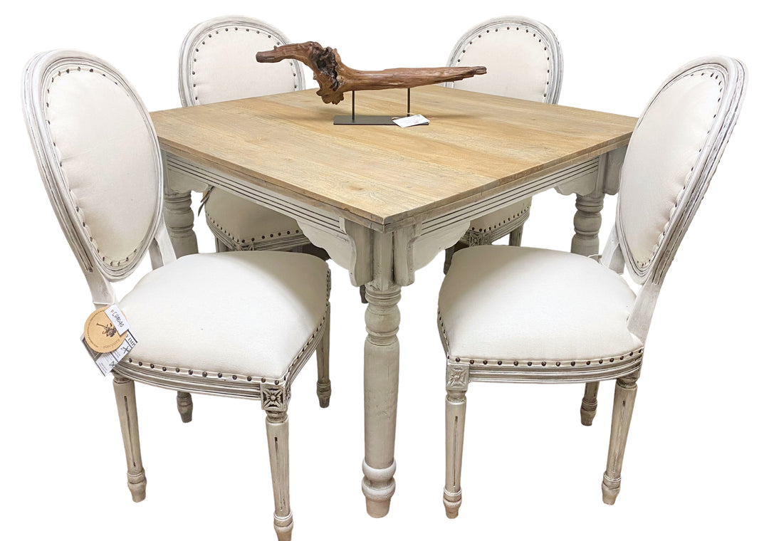 Landry White Mahogany 5 piece table set