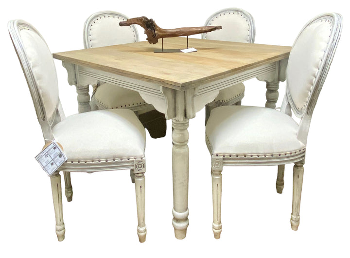 Landry White Mahogany 5 piece table set