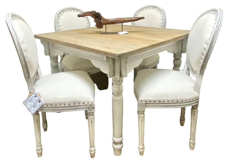 Landry White Mahogany 5 piece table set