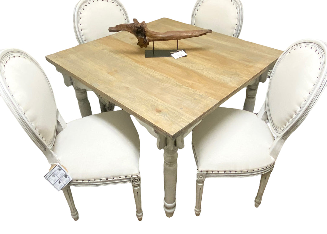 Landry White Mahogany 5 piece table set