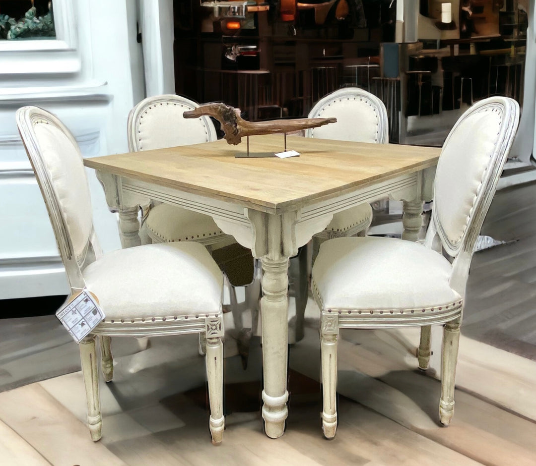 Landry White Mahogany 5 piece table set