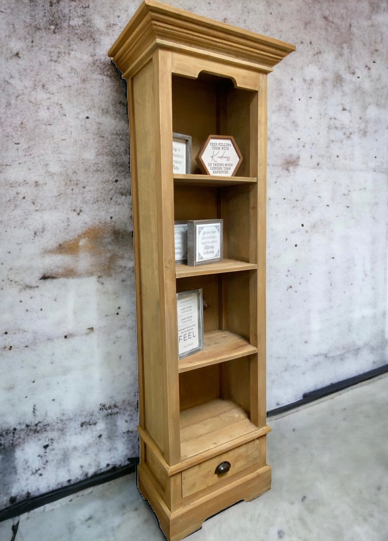 Kenji Driftwood Mahogany Narrow Bookcase
